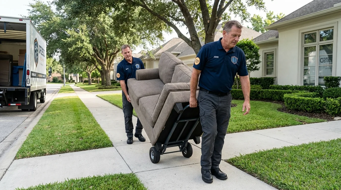 Local residential moving crew loading furniture in Benton, TN